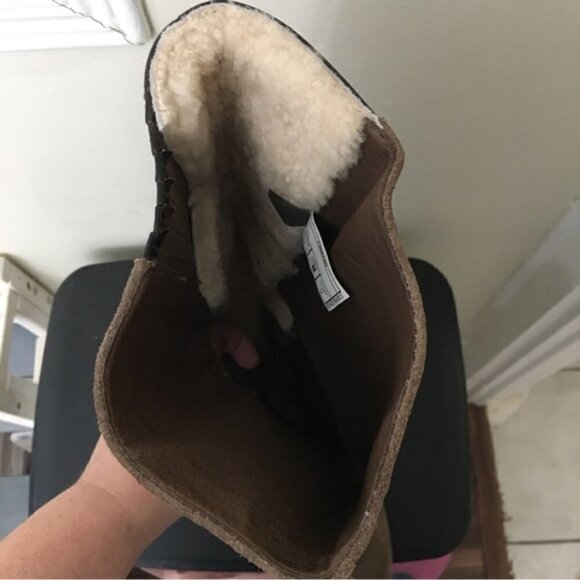 UGG Beige Suede Buckle Cydnee Riding Boots - Picture 10 of 12